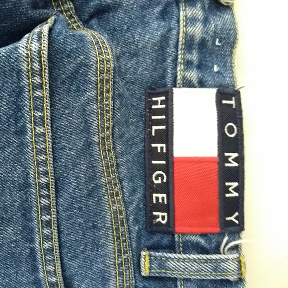 Tommy Hilfiger Blue Jeans Womens Size 9 Cargo Straight Leg Knee Patches - Picture 9 of 14